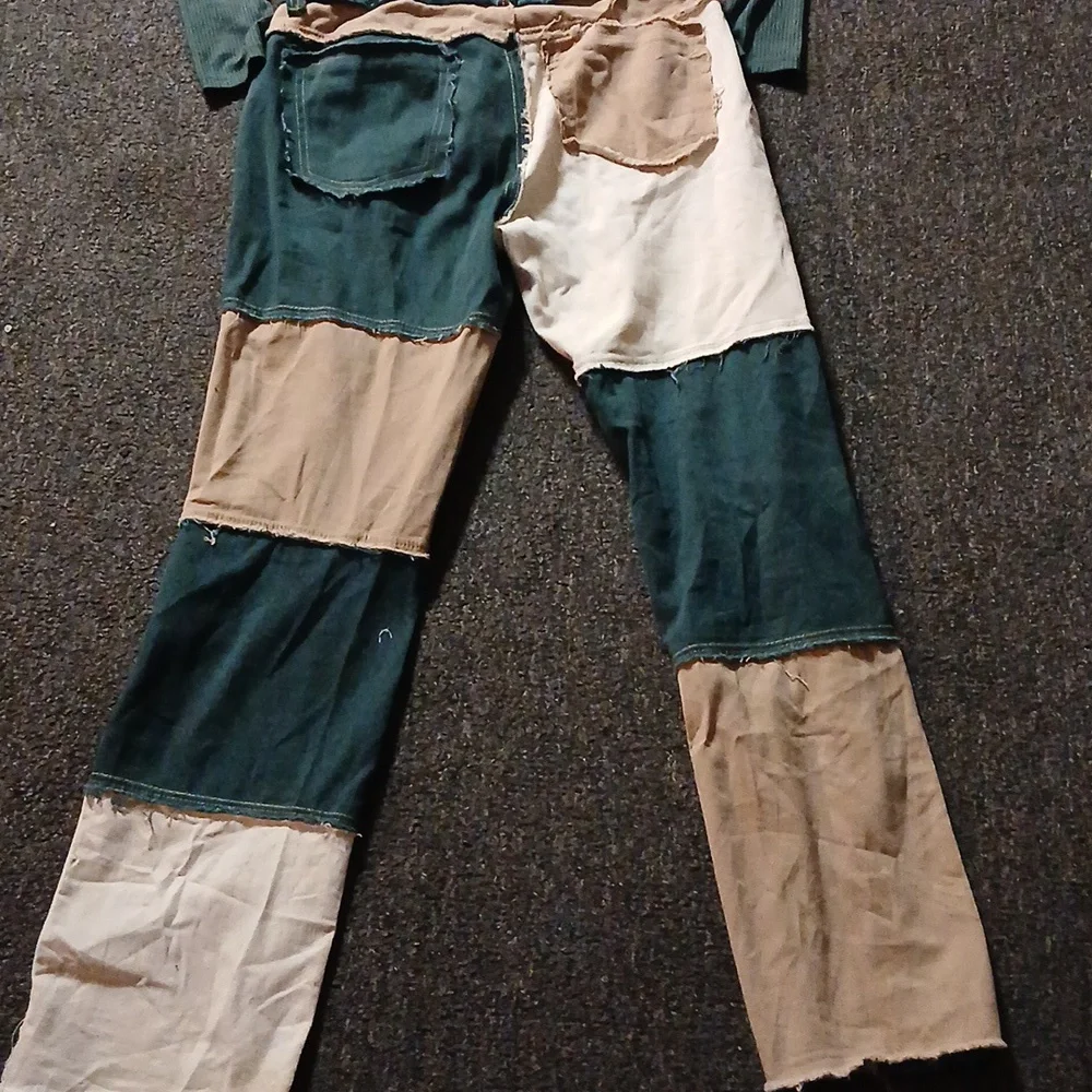 Retro Patch Work Raw Hem Jeans - Picture 2 of 10